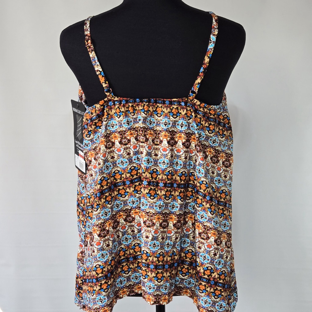 Miraclesuit Slimming Printed Keyhole Tankini Swim Top 16 NWT Nefertiti Metallic - Picture 5 of 11